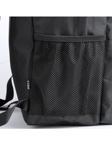 Mochila con 2 bolsillos centrales y 2 frontales personalizada, detalle del bolsillo de rejilla