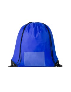 Mochila de cuerdas con bolsillo portadorsal para sublimación personalizada en color azul