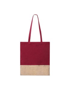 Bolsa de asas de algodón y yute resistente hasta 8 kg personalizada en color negro, vista completa