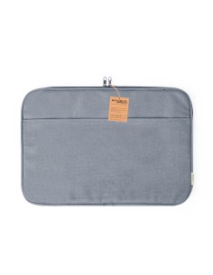 Funda de ordenador portátil de algodón reciclado de 14 pulgadas personalizada en color gris