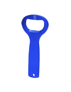 Abridor de aluminio reciclado para colgar personalizado en color rojo, vista completa