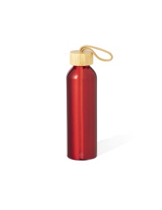 Bidón de aluminio reciclado con tapón de bambú personalizado