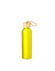 Bidón de aluminio reciclado con tapón de bambú personalizado, vista completa