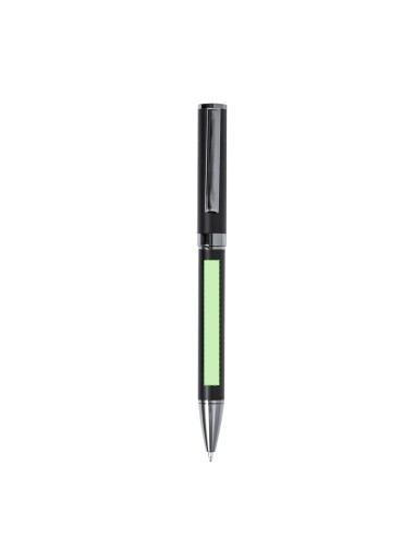 Set de bolígrafo y roller en metal personalizado, otra vista de perfil