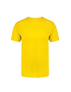 Camiseta adulto de algodón 160g tubular sin costuras personalizada en color amarillo, vista frontal