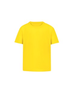 Camiseta niño de algodón 160g tubular unisex personalizada en color amarillo, vista frontal