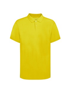 Polo adulto de piqué 220g con tapeta de dos botones personalizado en color azul, vista frontal