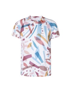 Camiseta técnica de poliéster con estampado original personalizada, en uso por un hombre