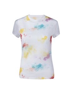 Camiseta mujer tacto algodón con estampado de paleta de pinturas personalizada, vista trasera completa