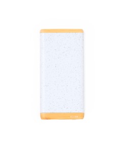 Power bank de bambú y caña de trigo de 5000mAh personalizado, vista frontal