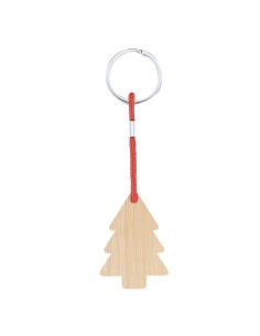 Llavero de bambú con motivos navideños en 4 diseños personalizado, tercera vista del diseño de árbol