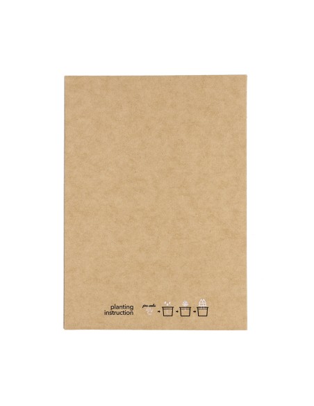 Postal navideña personalizada con semillas de pino, con zona de impresión marcada