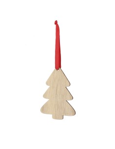 Adorno navideño de madera para sublimación en 3 diseños personalizado, vista completa colgado