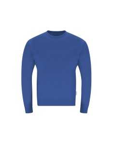Sudadera unisex de algodón orgánico y poliéster reciclado personalizada en color rojo, vista frontal completa