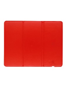 Alfombrilla plegable de PU reciclada con cargador inalámbrico 10W personalizada en color rojo, otra vista completa