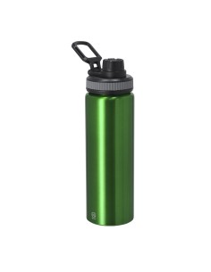 Bidón de aluminio reciclado con agarre de silicona personalizado en verde