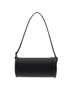 Bolso bandolera de PU con bolsillo interno de seguridad personalizado en negro, vista completa con correa larga