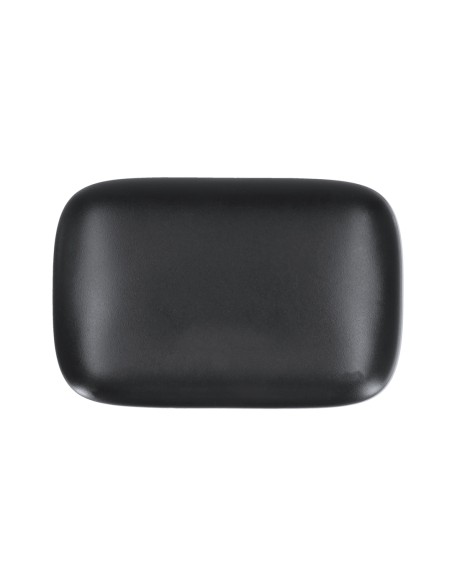 Auriculares open ear con power bank integrado personalizado en negro, estuche cerrado vista superior