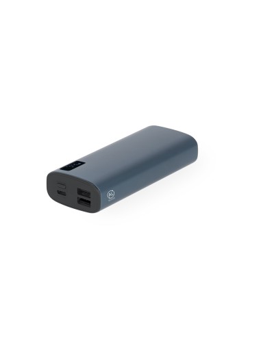 Power bank gris con pantalla display de porcentaje de batería