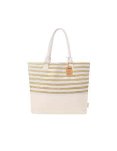 Bolsa de Algodón Reciclado con Rayas Doradas | Goodie