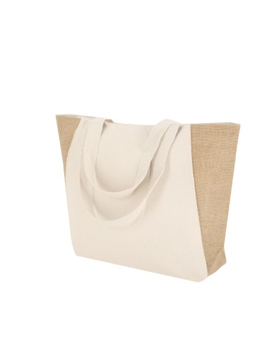 Bolsa de algodón y yute con base reforzada