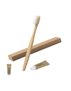 Set dental de bambú con pasta dentífrica personalizado