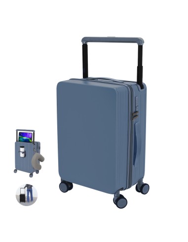 Trolley rígido azul de ABS con cierre TSA y 4 ruedas giratorias