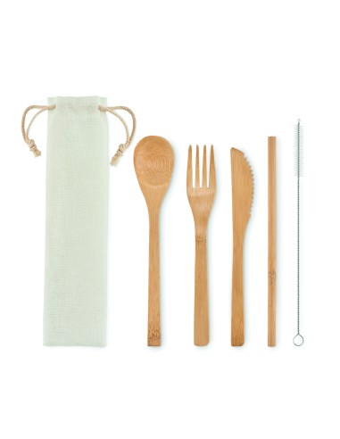 Set de cubiertos de bambú 7MO6121