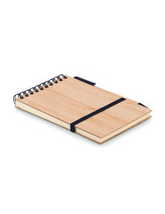 Libreta A6 de bambú con bolígrafo a juego personalizada