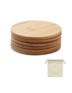 Juego de 6 posavasos de bambú 7MO6601