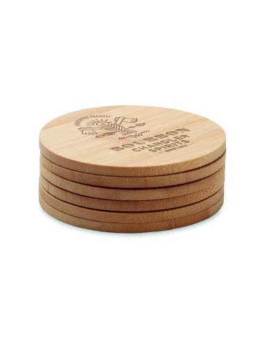 Juego de 6 posavasos de bambú 7MO6601
