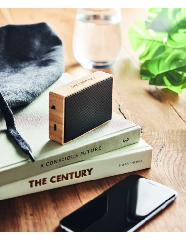 Altavoz inalámbric solar bambú 7MO6838