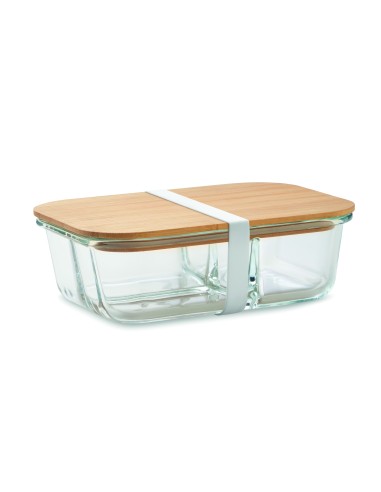 Fiambrera vidrio tapa de bambú Personalizada...