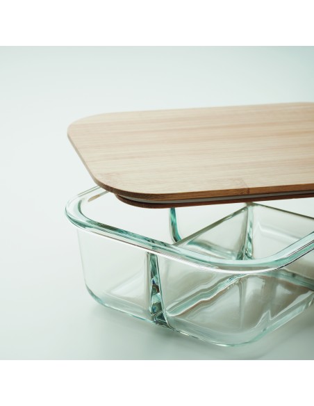 Fiambrera vidrio tapa de bambú 7MO6973