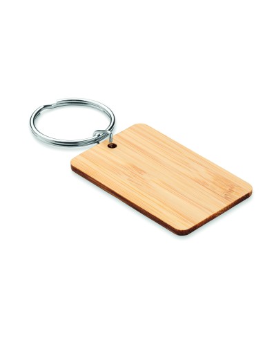 Llavero rectangular de bambú 7MO6978