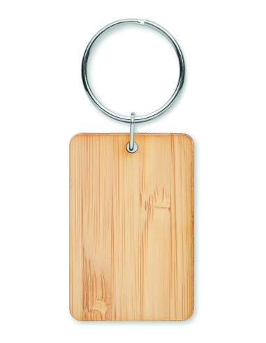 Llavero rectangular de bambú 7MO6978