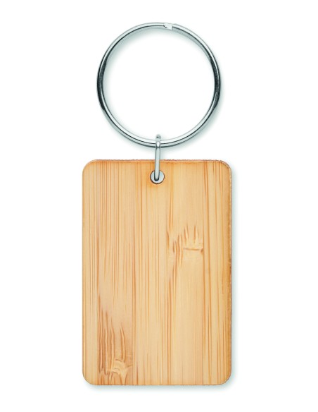Llavero rectangular de bambú 7MO6978