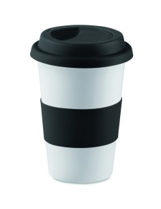 Taza de Cerámica con Tapa y Franja de Silicona | Goodie