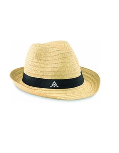 Sombrero trilby de rafia natural personalizado