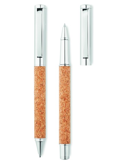 Set bolígrafo y roller corcho 7MO9678