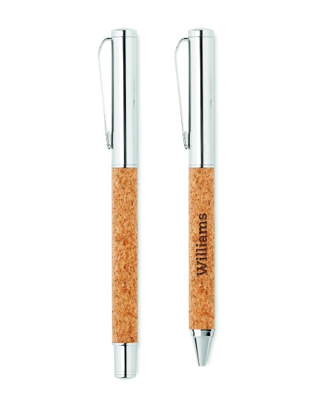 Set bolígrafo y roller corcho 7MO9678