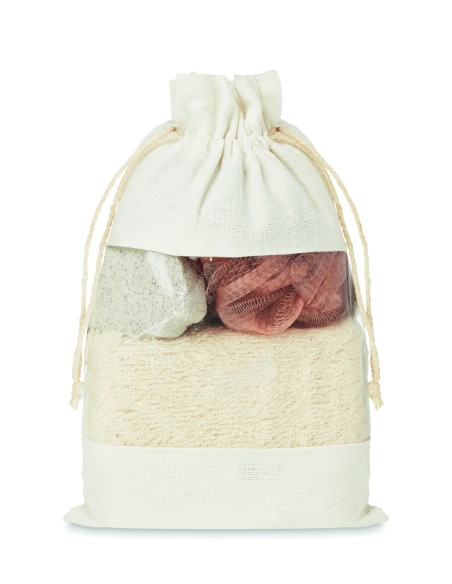 Set de baño en bolsa jute Personalizada 7MO9872