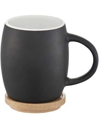 Taza de cerámica de 400 ml con base de madera Personalizada 66100466
