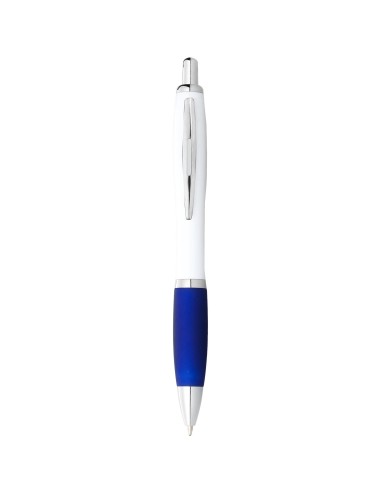 Bolígrafo blanco con empuñadura de color (tinta azul) Personalizado 66106900