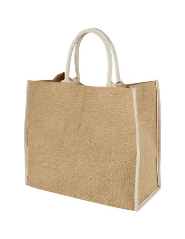 Bolsa Tote de yute con bordes contrastados Personalizado 66120182