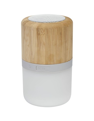 Altavoz de bambú con Bluetooth® y luz Personalizado 66124151