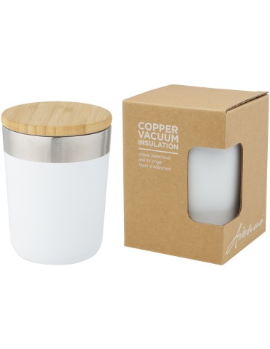 Vaso de 330 ml de acero inoxidable con aislamiento al vacío de cobre y tapa de bambú Personalizado 66100670