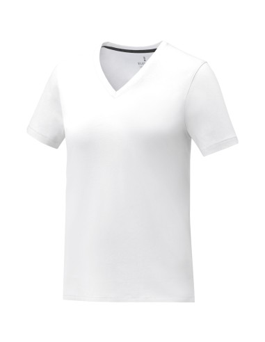 Camiseta de manga corta y cuello en V para mujer Personalizado 6638031