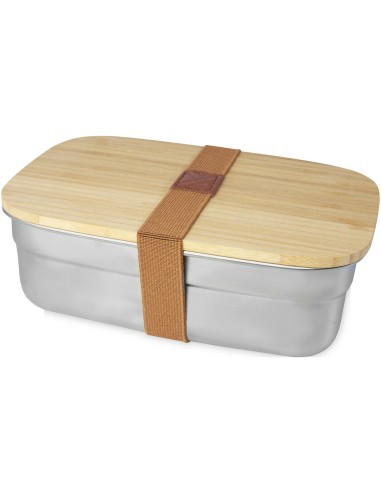Fiambrera de acero inoxidable con tapa de bambú Personalizado 66113275