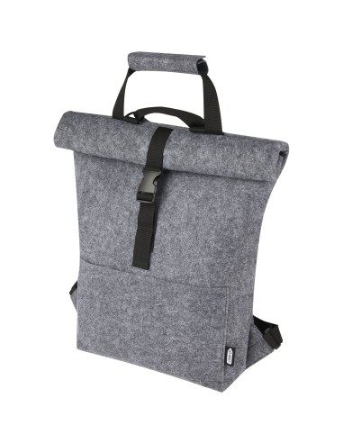 Bolsa para bicicleta enrollable de fieltro reciclado GRS de 13 L Personalizado 66120663